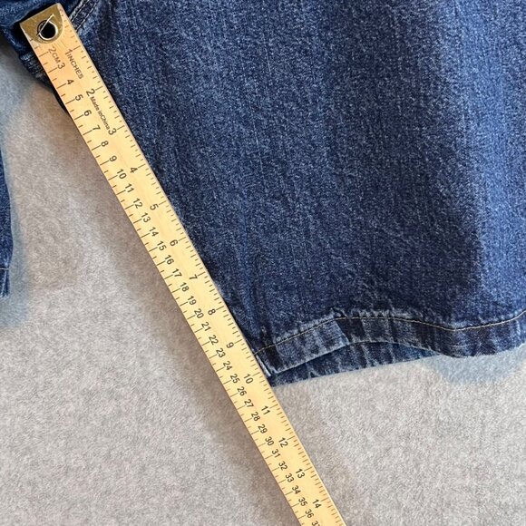 VINTAGE Wrangler Denim Carpenter Painter Jean Baggy Shorts Men Size 42 Blue Y2K - Picture 7 of 13
